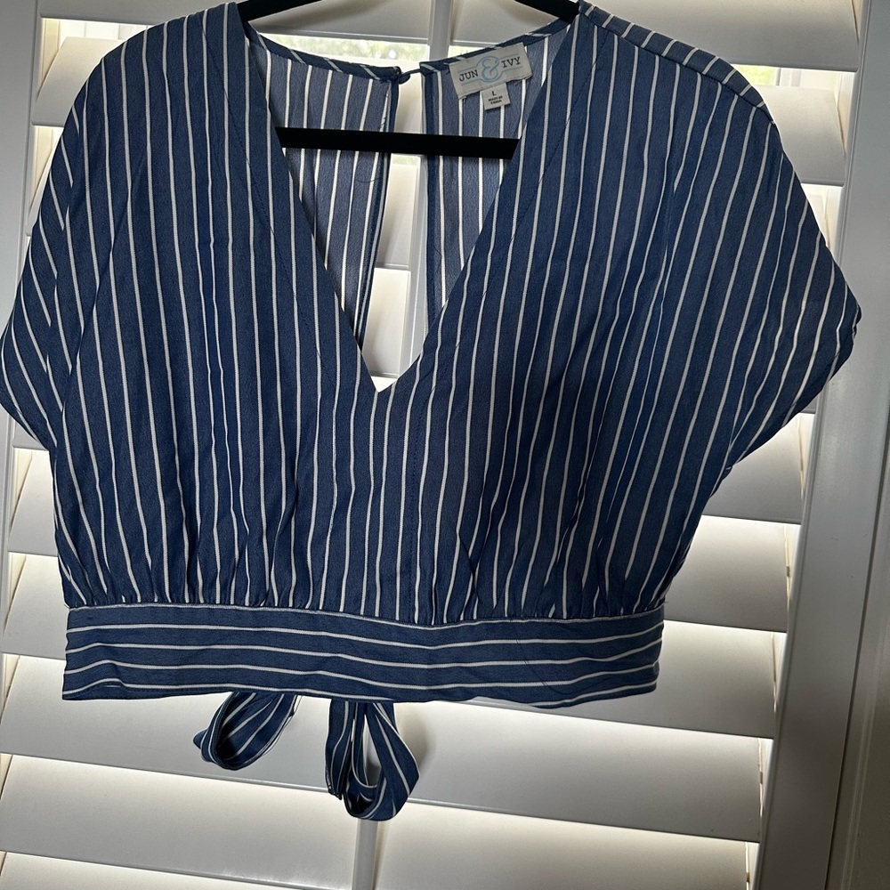 Open back striped top